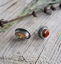 Load image into Gallery viewer, Mexican opal rustic mismatched stud earrings