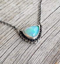 Load image into Gallery viewer, Gorgeous, large blue welo opal and sterling silver necklace
