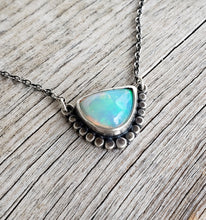 Load image into Gallery viewer, Gorgeous, large blue welo opal and sterling silver necklace