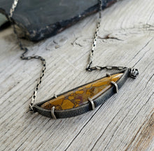 Load image into Gallery viewer, Yellow brecciated jasper horizontal necklace in chunky prong setting