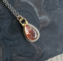 Load image into Gallery viewer, Lepidocrocite pendant in textured Sterling silver, 18 and 22 karat gold
