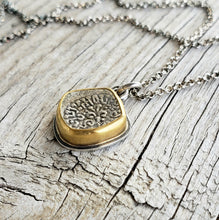 Load image into Gallery viewer, Antique silver coin necklace in sterling silver and 22k gold