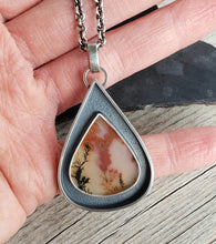 Load image into Gallery viewer, Natural dendritic agate shadowbox pendant in chunky sterling silver
