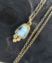Load image into Gallery viewer, Natural, flashy boulder opal in 22k gold and silver