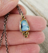 Load image into Gallery viewer, Natural, flashy boulder opal in 22k gold and silver