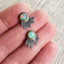 Load image into Gallery viewer, Fiery Ethiopian Opal Stud Earrings in 22k Gold and Silver